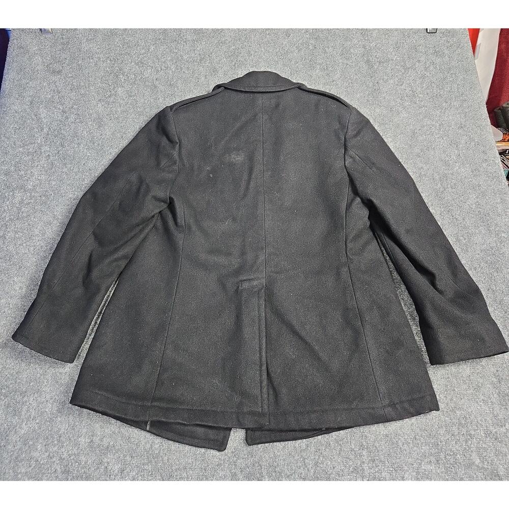 Military Peacoat Womens 16 R Black Wool OverCoat Crown Clothing - Picture 2 of 12